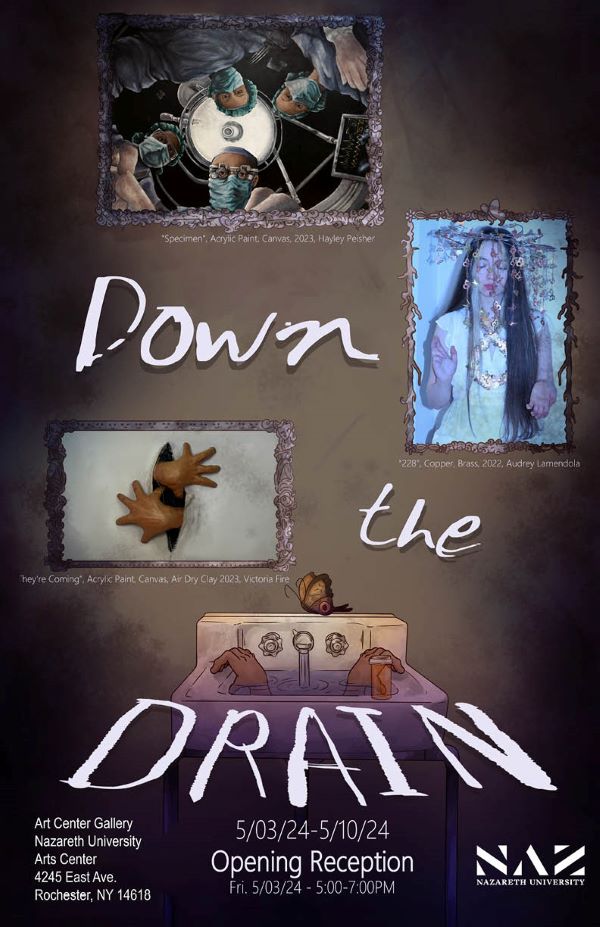 BFA Student Art Show Poster showing drains